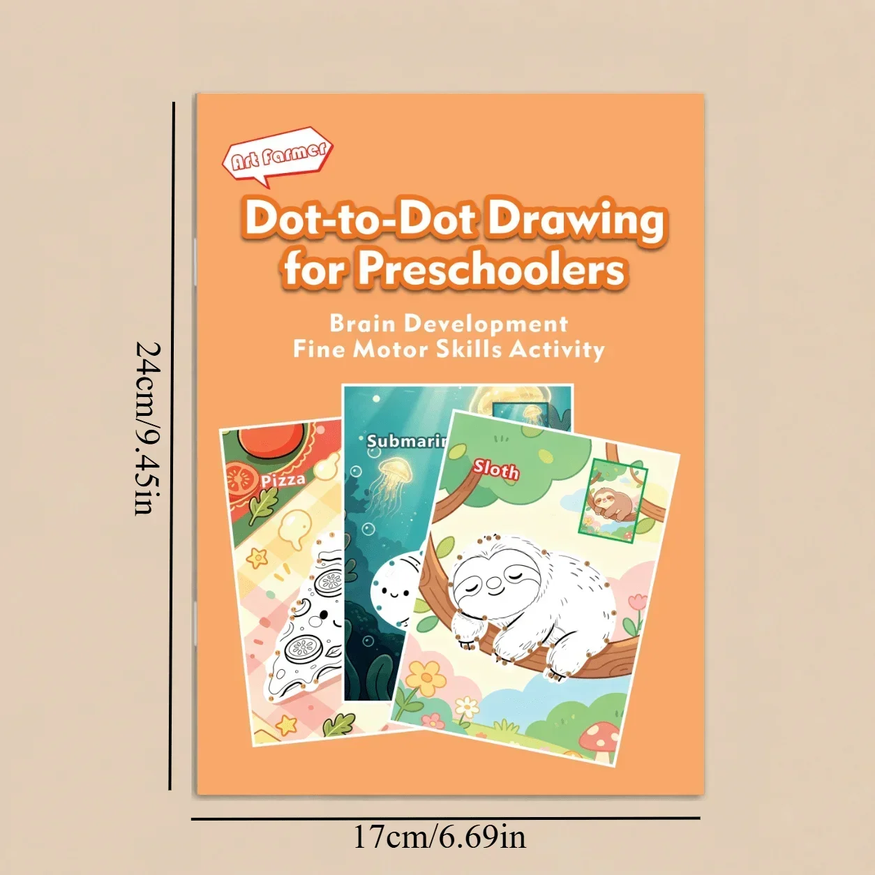 32 Pages Dot-to-Dot Drawing Workbook for Kids, Fine Motor Skills & Brain Development Activity Book, Motor Skills Activity Books