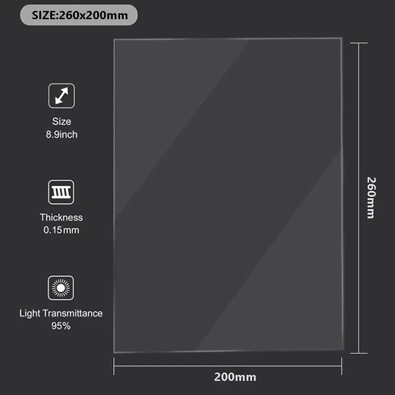 8.9Inch FEP Film 260*200*0.15mm for ANYCUBIC Photon Mono X 4k 6k M3 Plus Elegoo Saturn 3D Printer Parts Accessories LCD SLA