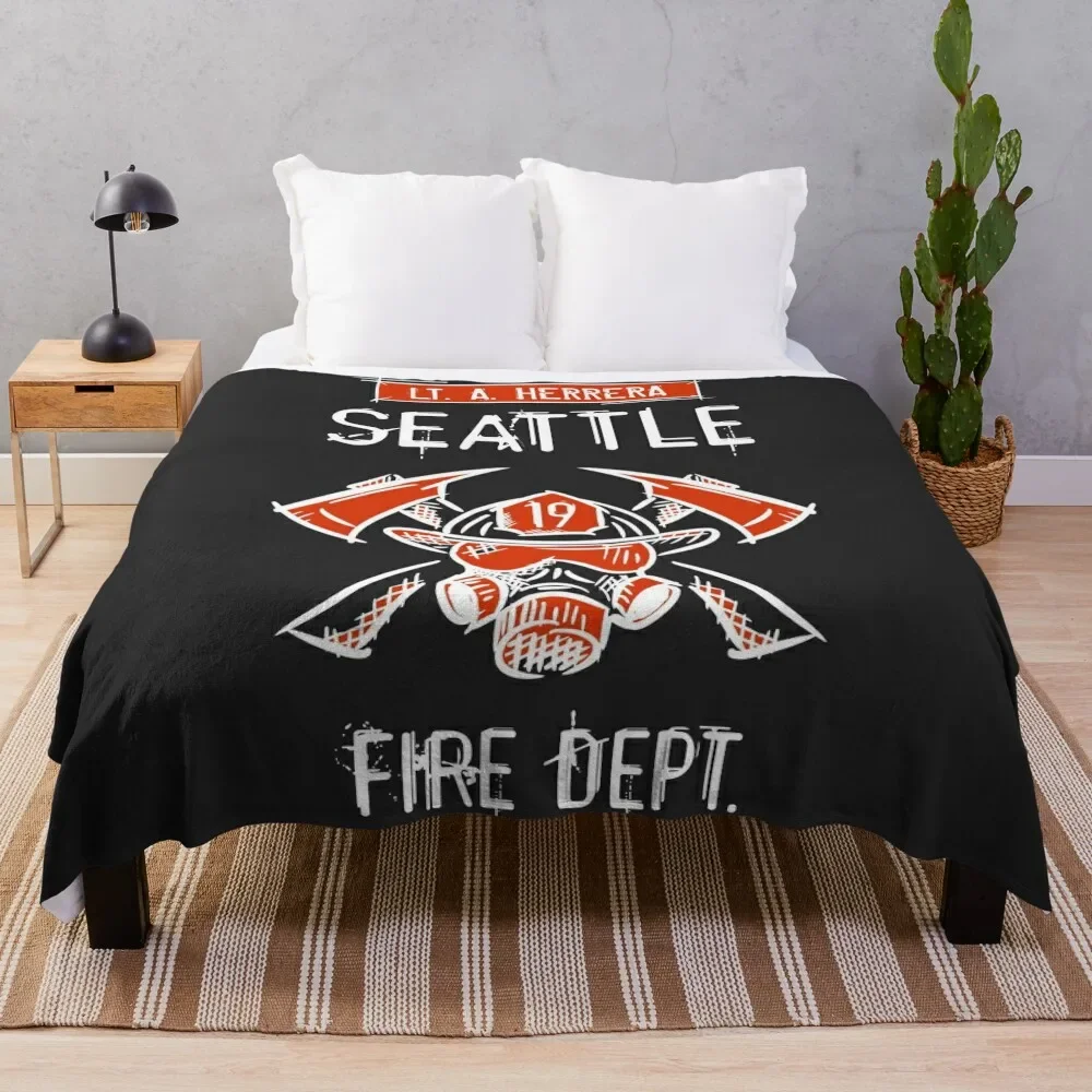 

Station 19. Lieutenant Lt. Andrea Andy Herrera. Seattle Firefighters, Fire Department. Throw Blanket