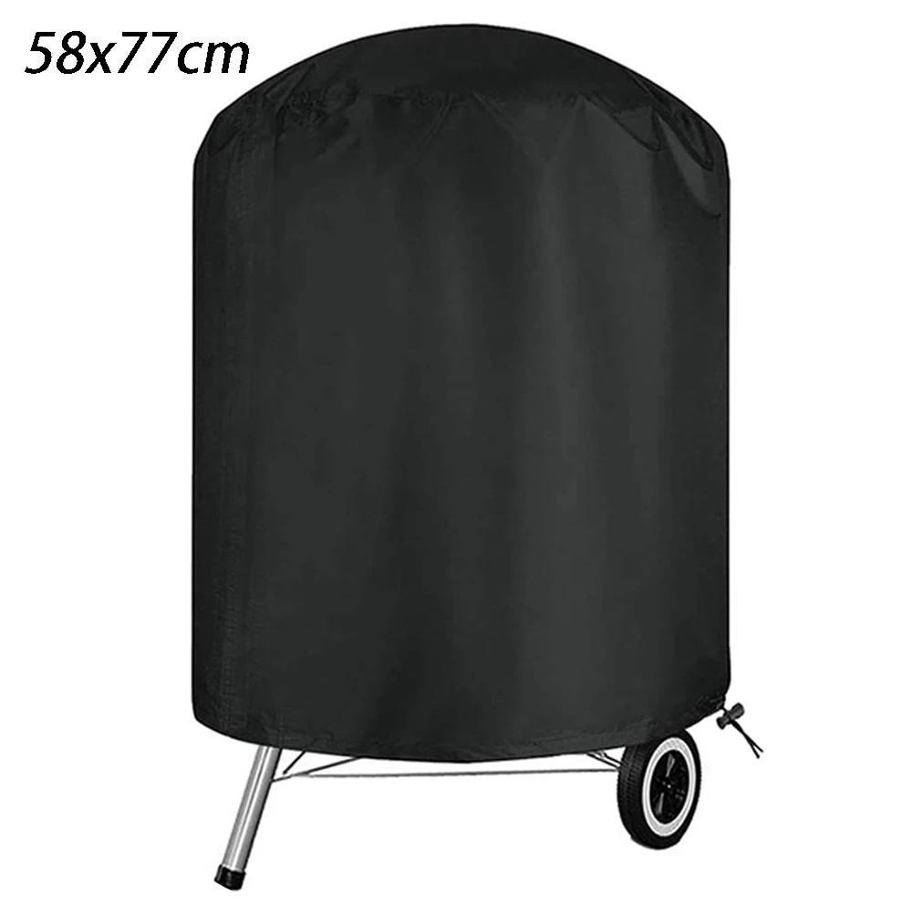 Grill Cover Outdoor Charcoal Kettle Grill Cover Heavy Duty Waterproof Round BBQ-Smoker Covers Waterproof Windproof Dustproof