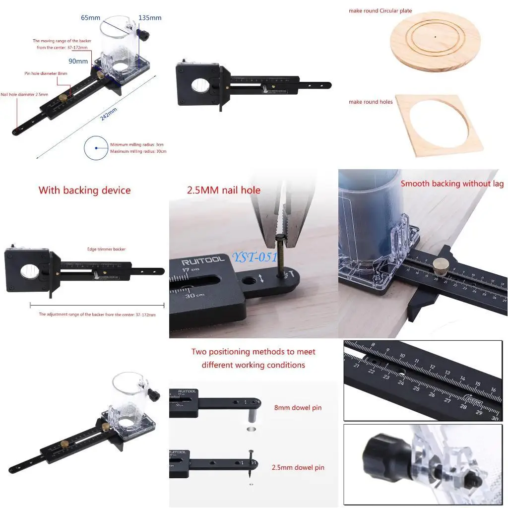 e15a-portable-circle-cutting-jig-for-electric-trimming-machine-router-milling-circle-slotting-base-diy-tools-with-scale