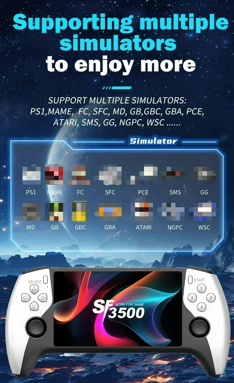 Retro Handheld Spielkonsole 5 Zoll Ips Display Tragbar Player_voghion.com
