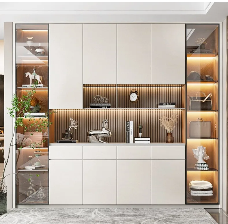 

Modern Glass Diningroom Sideboard Wine Cabinet for Home Bar Living Room Furniture