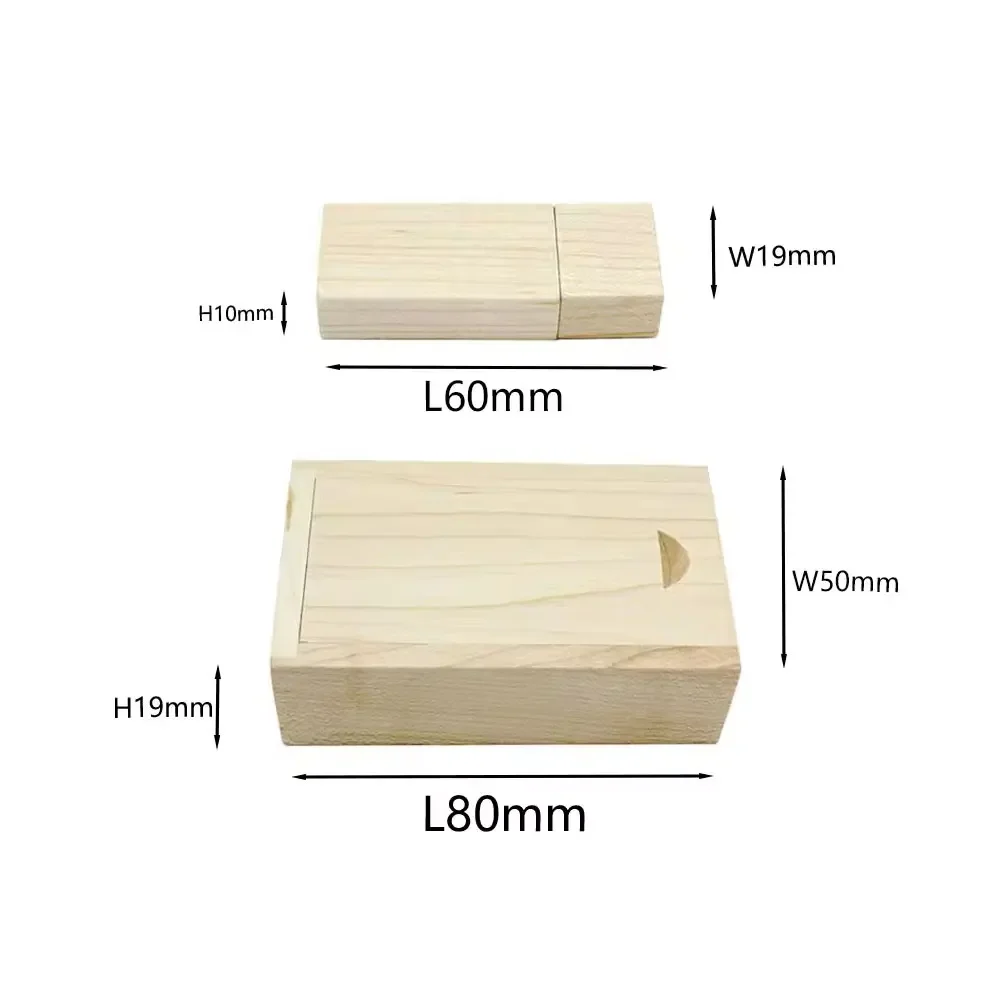30 pcs/lot clé USB 4GB 8GB 16GB 32GB 64GB Usb 2.0 en bois + boîte clé U disque Logo personnalisé gratuit pour la photographie cadeau de mariage