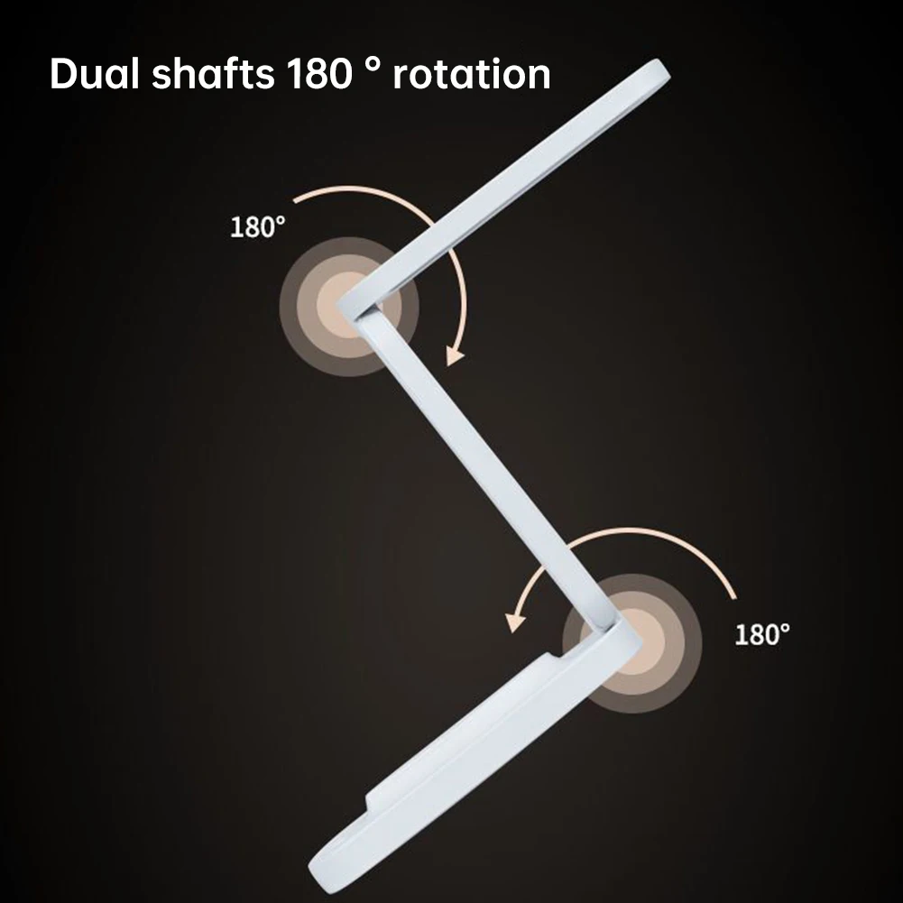 Led Bureaulamp Oplaadbare Draadloze Lamp 3000K-4500K-6000K 3 Helderheid Touch Dimmen Draagbare Opvouwbare Reisleeslamp