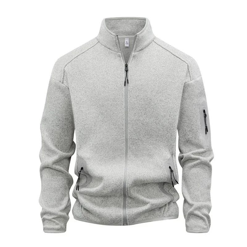 Frühling Herbst Herrenmode Hoodies Outwear Langarm Stehkragen Strickjacke Mantel Hoodie Männlich Casual Sport Zipper Jacke Mann