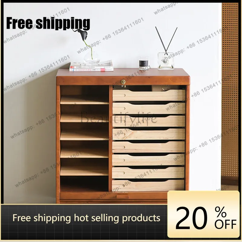 LSpolehome solid wood dining side medieval tea cabinet storage multi-drawer storage jewelry tea cabinet