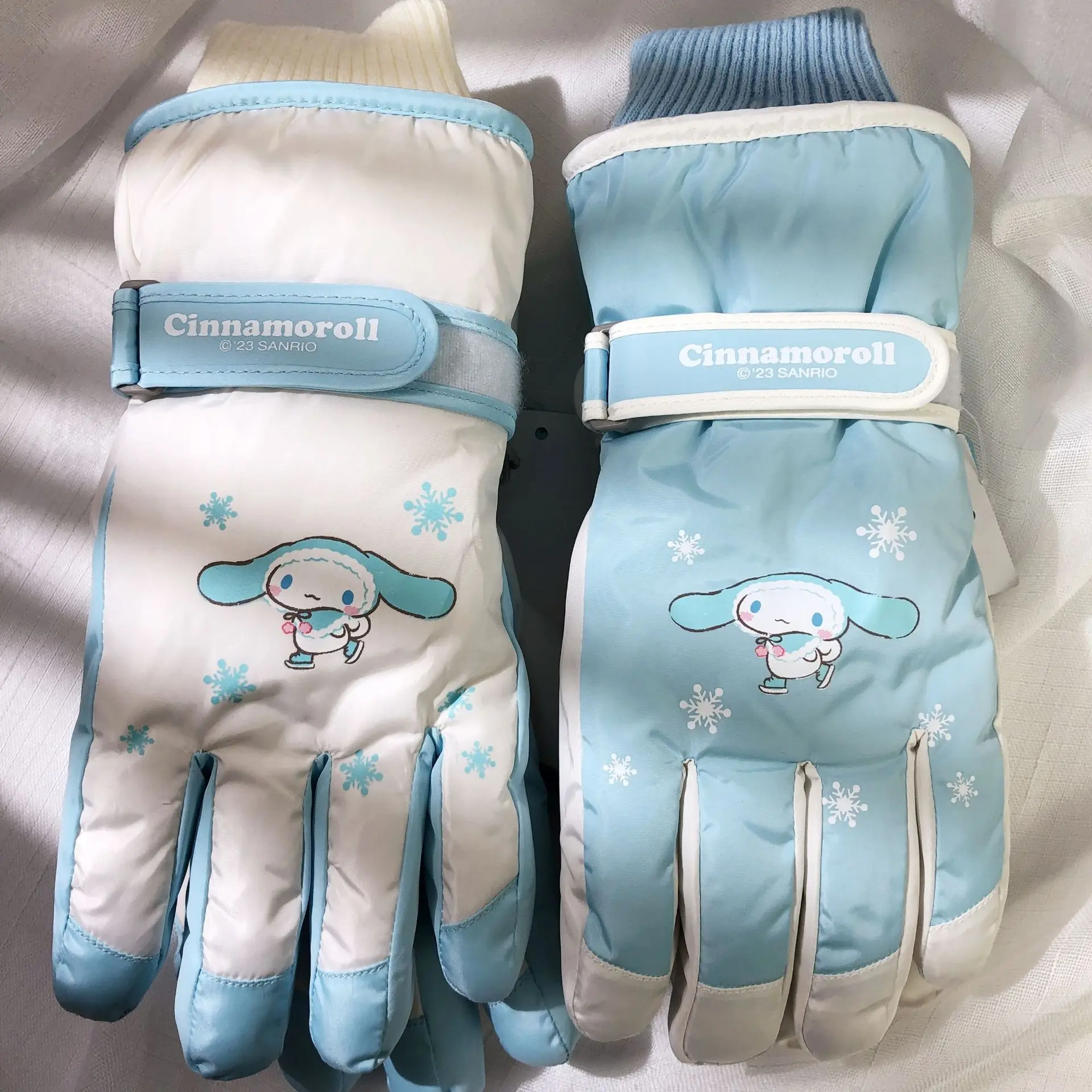 Sanrio Cinnamoroll Ski Riding Glove Kawaii Outdoor Thickened Warm Glove Cinnamoroll Soft Plush Winter Snow Cute Gloves Gift