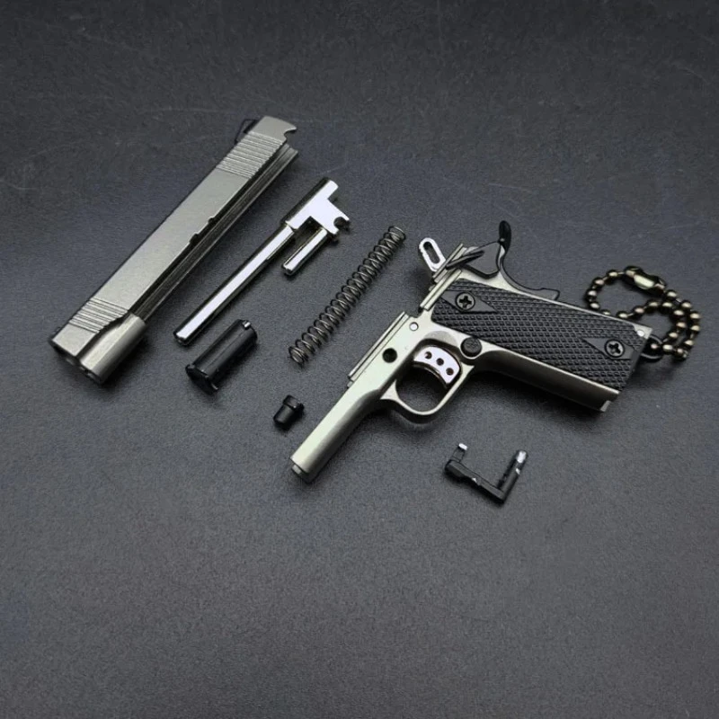 1:3 Metal Gun Model Upgraded 1911 Model Keychain Military Pendant Military Fans Collection Men's Gift Decoration