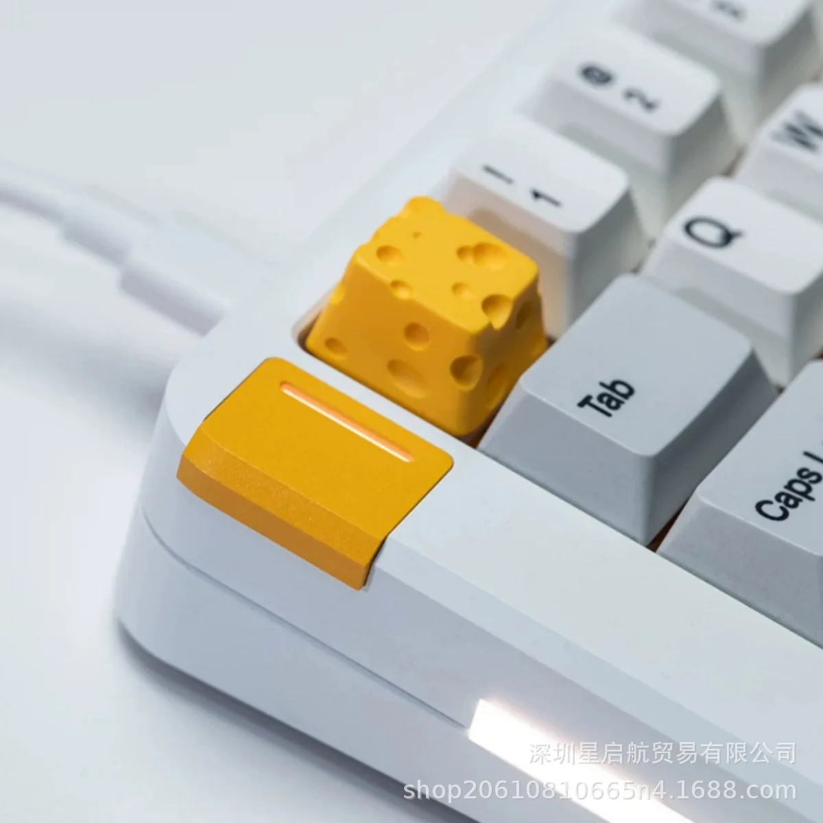 Handmade Food Shaped Cheese Keycap Cute Resin Cross Shaft Mechanical Keyboard Keycap For Mechanical Keyboard DIY Accessory