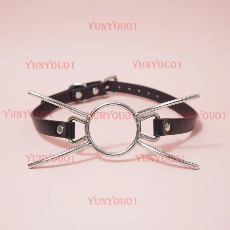 Fourchette araignée en métal et cuir, Gag, accessoires à col rond