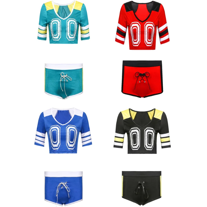 Halloween Women's Sexy Three Point Cheerleading Dress Stage Performance Dress Sexy Football Baby Cheerleading Dress