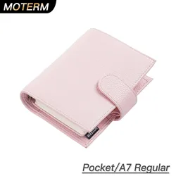 Moterm Regular 2.0 Pocket Size Rings Planner Genuine Pebbled Grain Leather A7 Notebook Agenda Organizer Diary Sketchbook