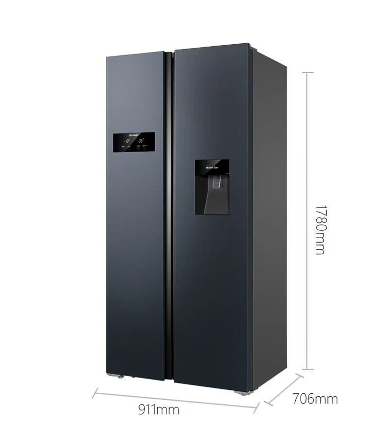 601L 2-Door French Door Refrigerator Frost-free Frequency Conversion Household Water Bar Refrigerator