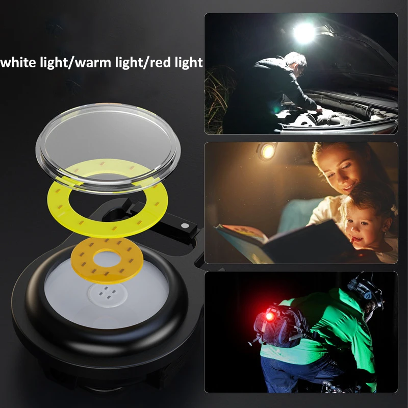 المحمولة COB LED ضوء العمل USB سلسلة المفاتيح القابلة لإعادة الشحن مصباح يدوي أضواء الطوارئ الشعلة الصغيرة سبائك الألومنيوم مشاعل #2