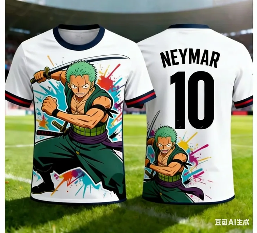 Summer Anime Solon Cristiano Ronaldo Football Superstar Joint Fan Football Short Sleeve Adult and Children Sports Short Shirt view 3