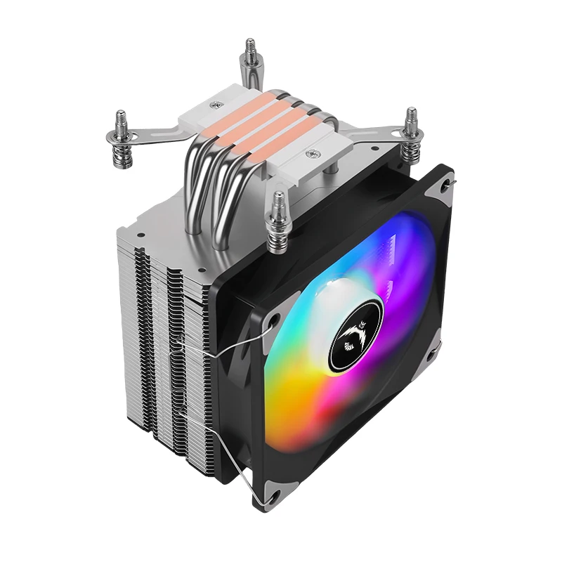 QiuzAim 4 Heat Pipes LGA1700 Cooler CPU Fan 120mm Processor 4 Pin/PWM Compatible with I5 I7 I9 115x 1200 1851 2011 2066 AM4 AM5