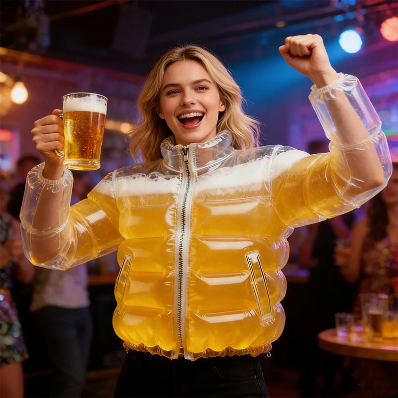 

Прозрачный жакет с пивом — Забавный подарок для вечеринок у бассейна, фестивалей, карнавалов — Жакет для пиво-любителей