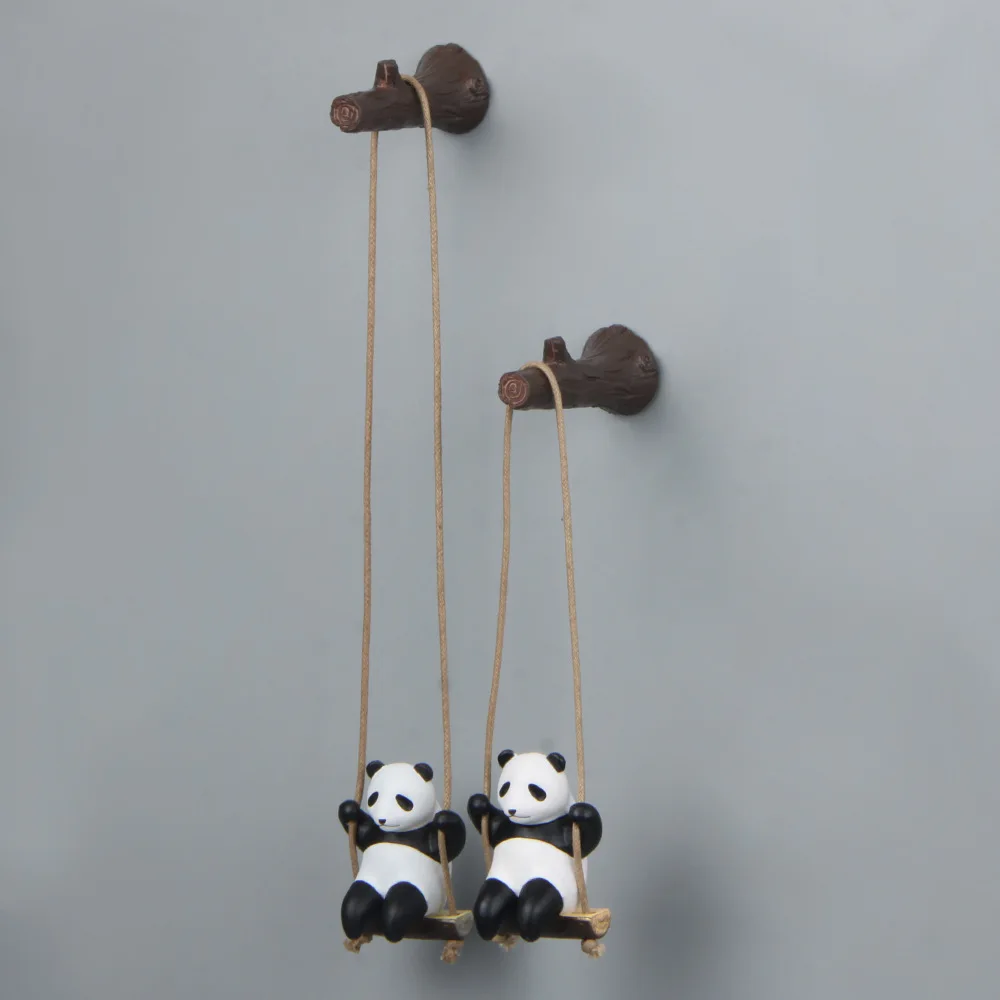 Ins Swinging Panda Branches Refrigerator Magnetic Paste Photo Magnet Fridge Decoration Collection Pendant Birthday Gift