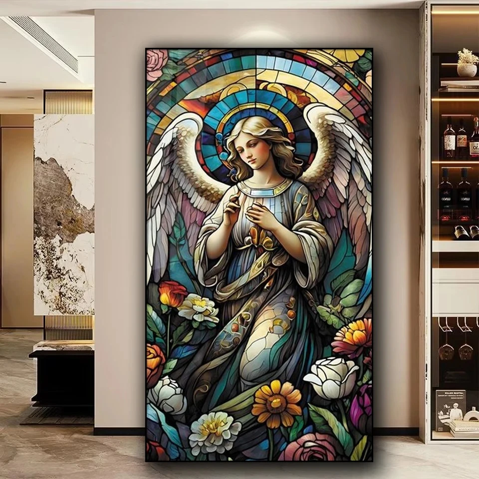 

Религиозная молитва, цветной ангел, сделай сам, алмазная живопись, новая полная квадратная/круглая алмазная мозаика, сделай сам, художественное украшение дома, подарок