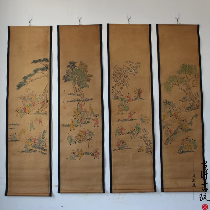 

Old calligraphy and painting Chinese mural Tang screen decorative painting, the living room hanging painting has been mounted