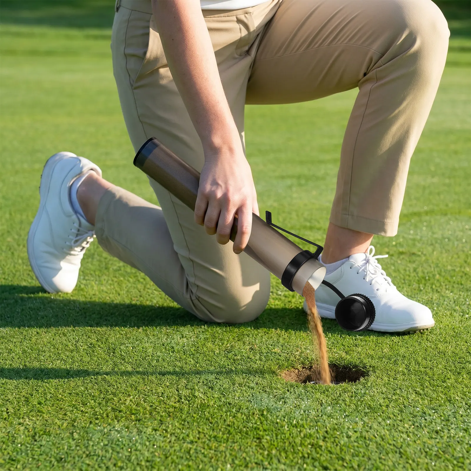 Plastic Golf Cart Sand Bottle No Drilling Bucket For Push Cart Divot Sand Container Trolley Golf Sand Maker Cart Accessories