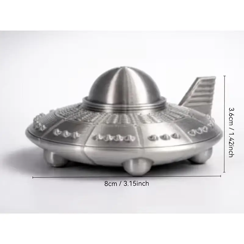 3D Printed UFO Figurines Retro Metal Finish Sci‑Fi Spaceship Ornaments For Space Lovers Home Office Bedroom Decors