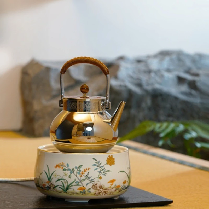 Bamboo Narcissus Electric Ceramic Stove Household Wireless Remote Control Silent Tea Brewing Machine