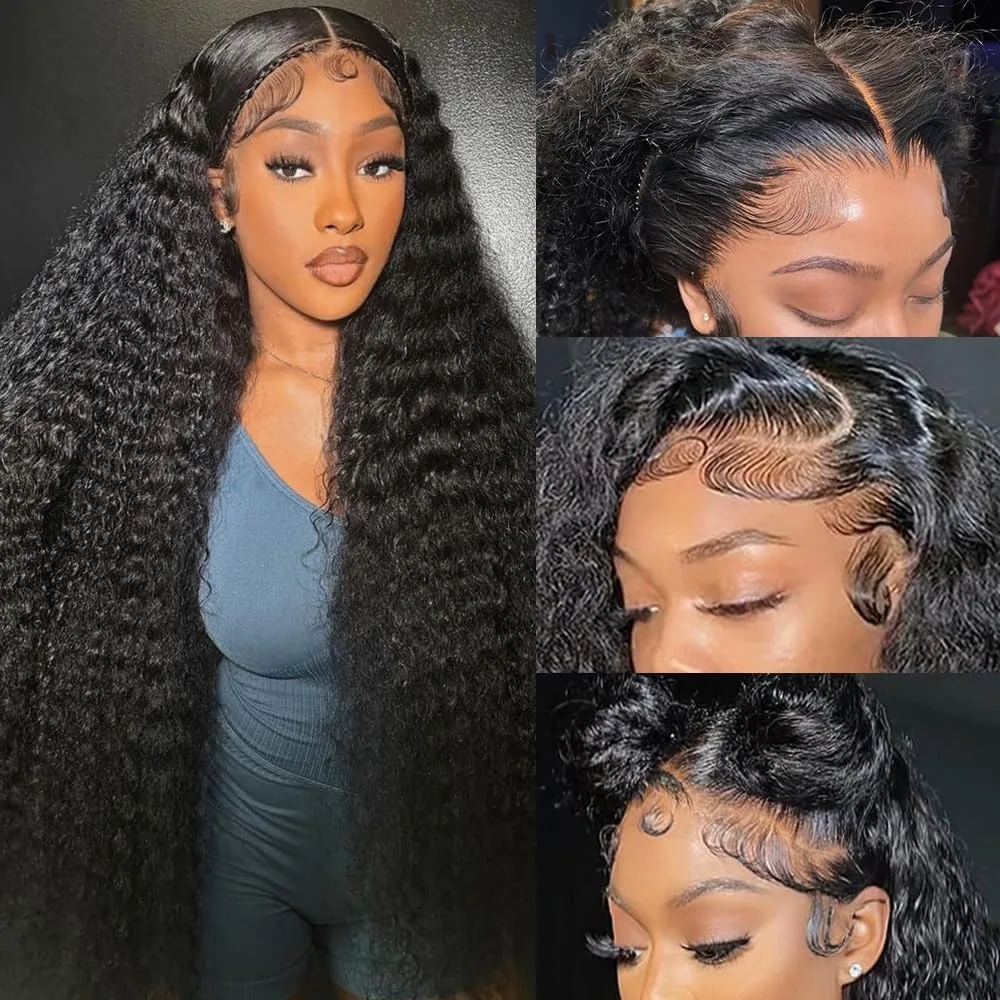 

34 Inch Deep Wave Wigs Human Hair Pre Plucked 13x6 HD Lace Frontal Wigs 250% Density Deep Wave Lace Frontal Wigs For Black Women