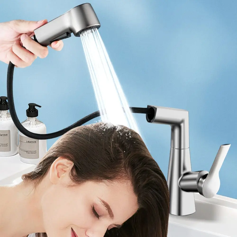 Pull Out Basin Mixer Faucet Modern Brass Sink Tap For Jiurong Bathroom Vanity Washbasin Hot Cold Water Mixing Spout