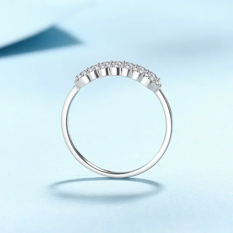Elegant-Design PT950 Platinum  Light Luxury 0.37ct Moissanite Rings for Women High Sense of Daily Versatile Models Jewelry