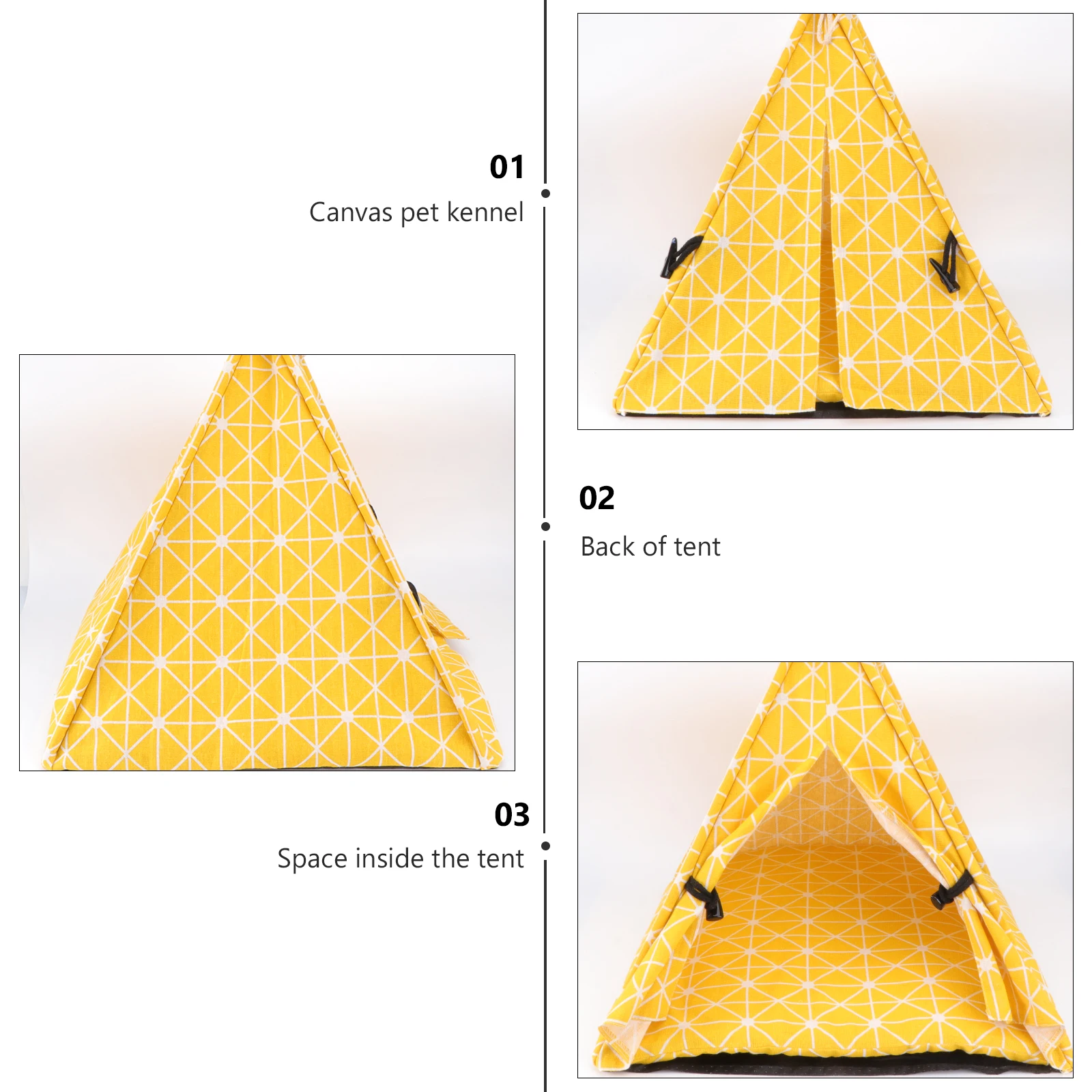 1pc huisdier tent huis driehoek kat bed opvouwbaar draagbaar canvas houten frame krasbestendig gezellige veilige ruimte voor katten honden