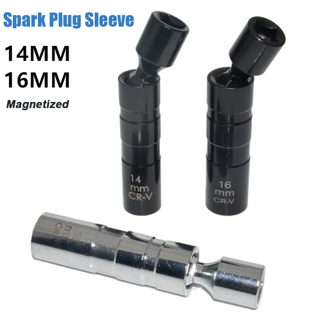 3/8Spark Plug Socket Wrench Drive Swivel Removal Tool Socket 12 tooth sleeve head with magnetic ring shaking head