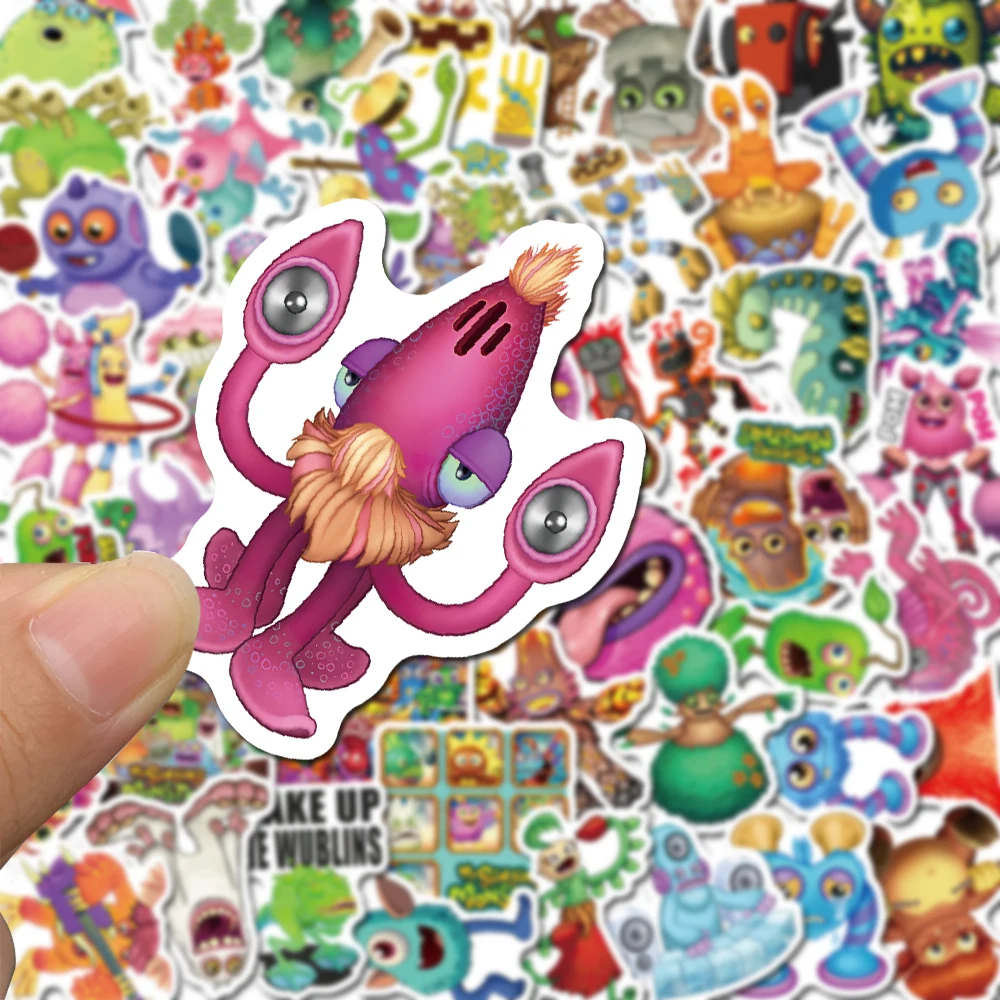 50PCS My Singing Monster Game Cartoon Stickers Vintage For DIY Kids Notebook Luggage Motorcycle Laptop Refrigerator Decal Toy