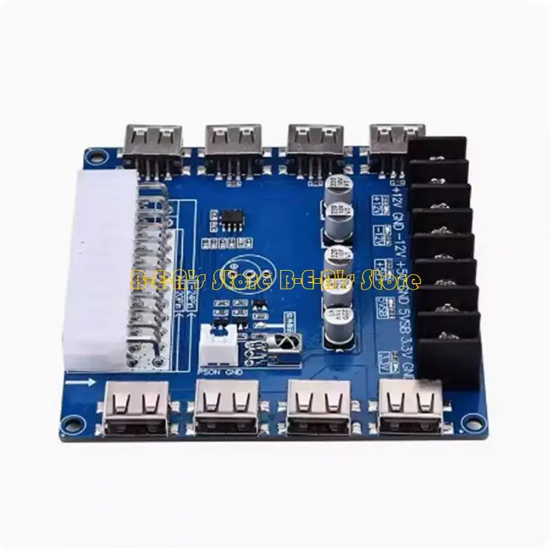 Y1AD Computer Power Supply Extension Board with 8 USB Charging Specks & 5 Electrical Outlets Easy to Use for Device Testing