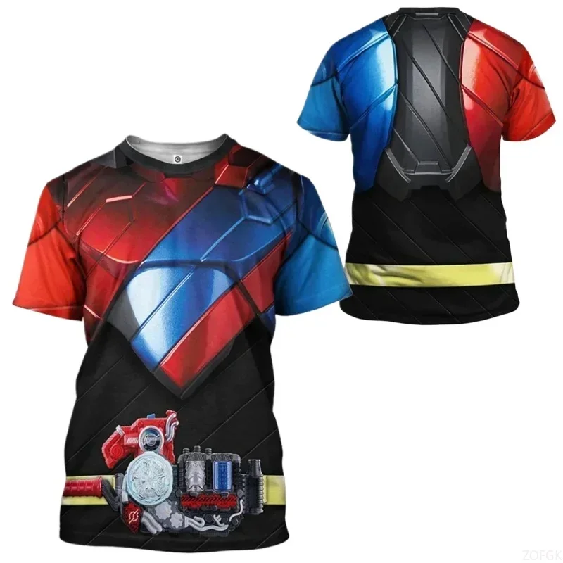 

Japanese Anime Superhero Muscle Print T-shirt for Men and Women Summer Street Fashion Sports Top