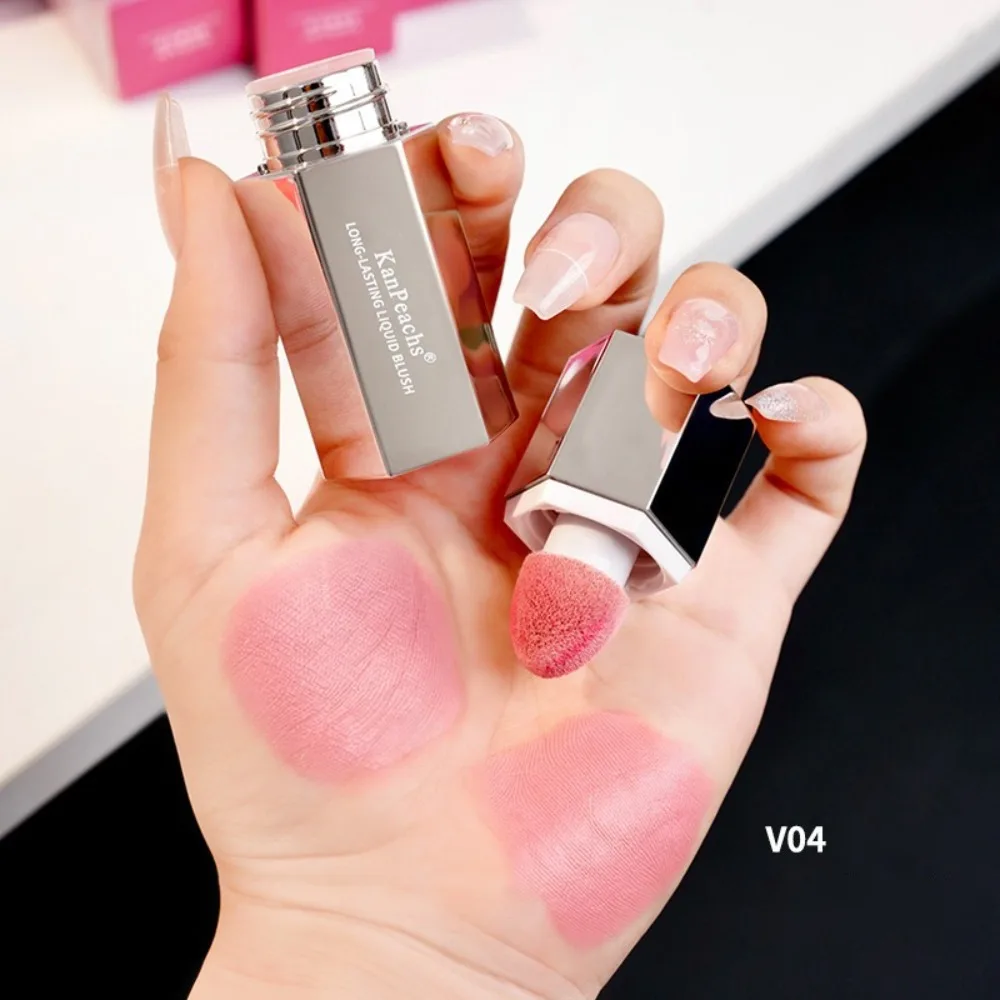 新しい多機能液体頬紅スポンジチップ付き長持ちブラッシュメイク防水頬液体ブラッシュクリームメイクアップ化粧品
