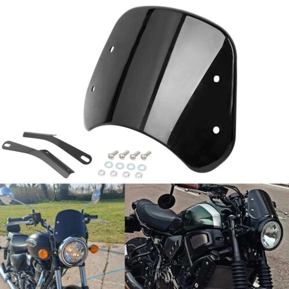 Motorrad Windschutzscheibe Windabweiser Universal Windschutzscheibe Verkleidung für Harley Yamaha Kawasaki Honda Suzuki Cafe Racer