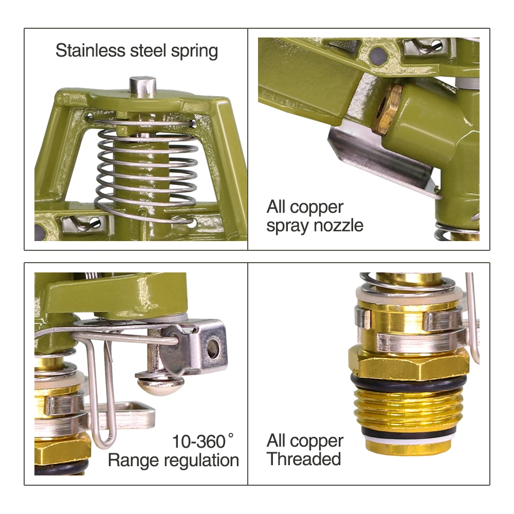 1PC 1/2 3/4 inch Metal Pulsating Sprinkler 360 Degree Rocker Arm Rotating Lawn Watering Sprinklers for Garden Irrigation System