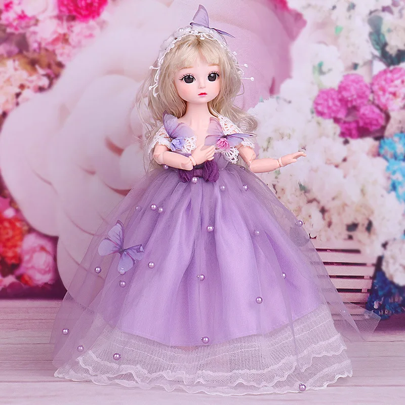 1/6 30CM BJD Doll Girl DIY Dress Up Princess Toy 3D Simulation Eyes Makeup 21 Movable Joints Doll's and Clothes Set