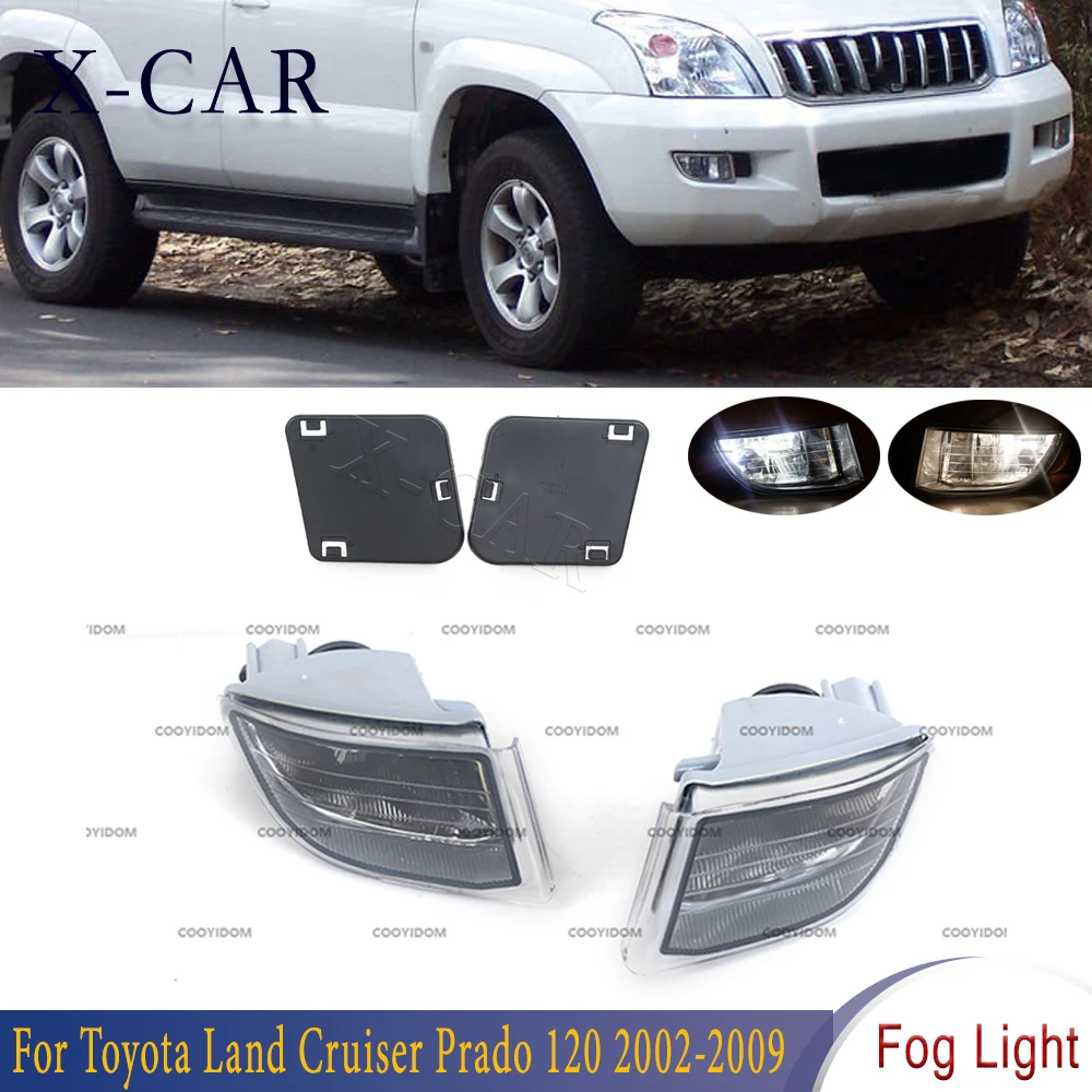 

LED Halogen Front Fog Light Lamp Cover Grill Bezel For Toyota Land Cruiser Prado 120 LC120 2003-2009 81221-60070 81221-60071