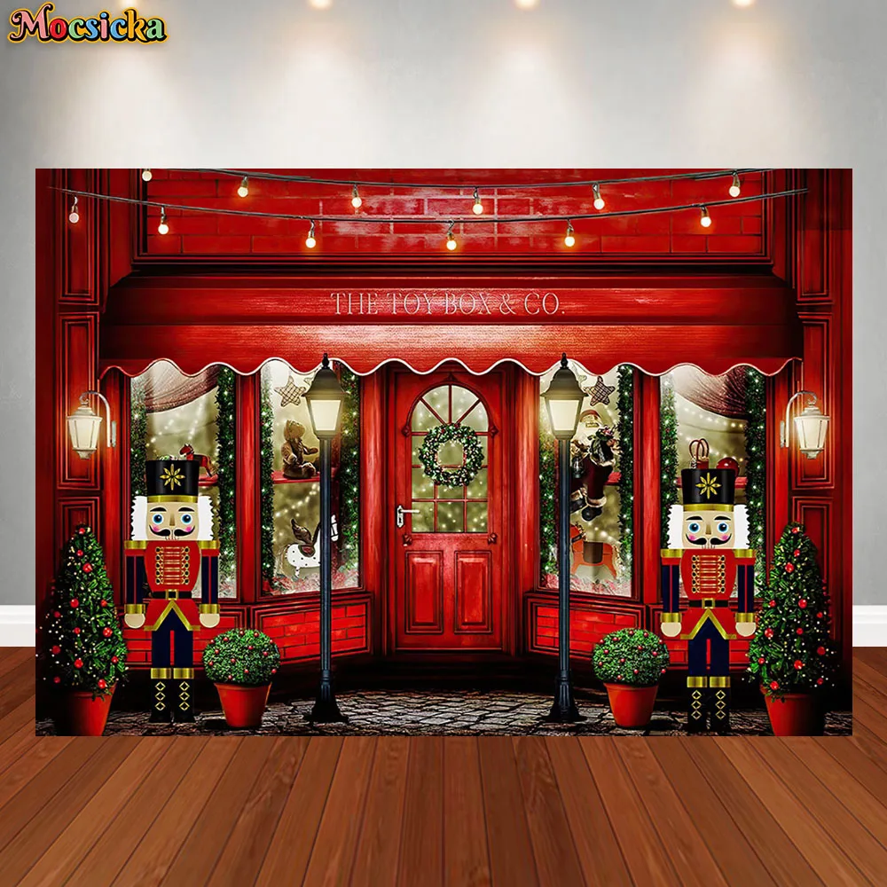 Nutcracker Photography Background Christmas Toy Store Party Decoration Supplies Kids Holiday Photo Backdrops Studio Props Banner