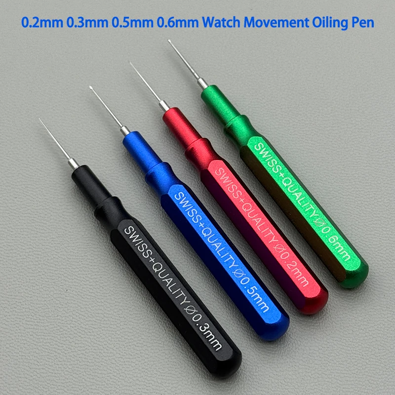 Watch Movement Lubrication Pen 0.2/0.3/0.5/0.6mm Watch Repair Tools Pin Type Metal Oil Pin Pen Durable Not Easy to Rust to Break