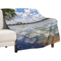 Cloud reflections in Inya Lake, Yangon, Myanmar Throw Blanket Retros Thermal Blankets Hairy Soft Big Blankets