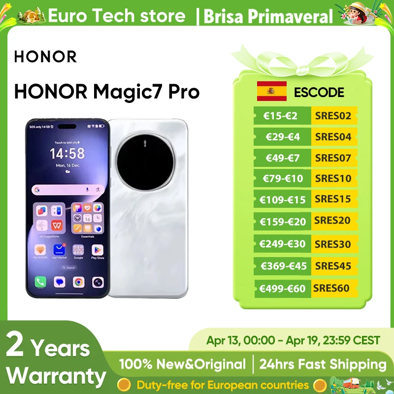 NOWY smartfon HONOR Magic7 Pro 5G z 2025 roku, Snapdragon 8 Elite, ekran 6.8'' 120Hz LTPO, ładowanie 100W, Magic UI 9.0, oparty na Androidzie 15