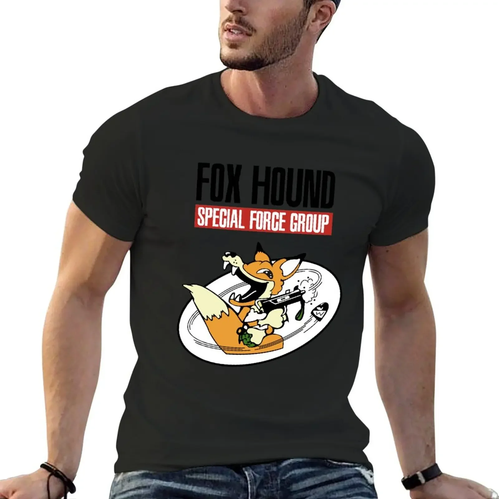 FOXHOUND Special Force Group T-Shirt anime kawaii clothes baggy shirts Short sleeve tee t shirts for men cotton