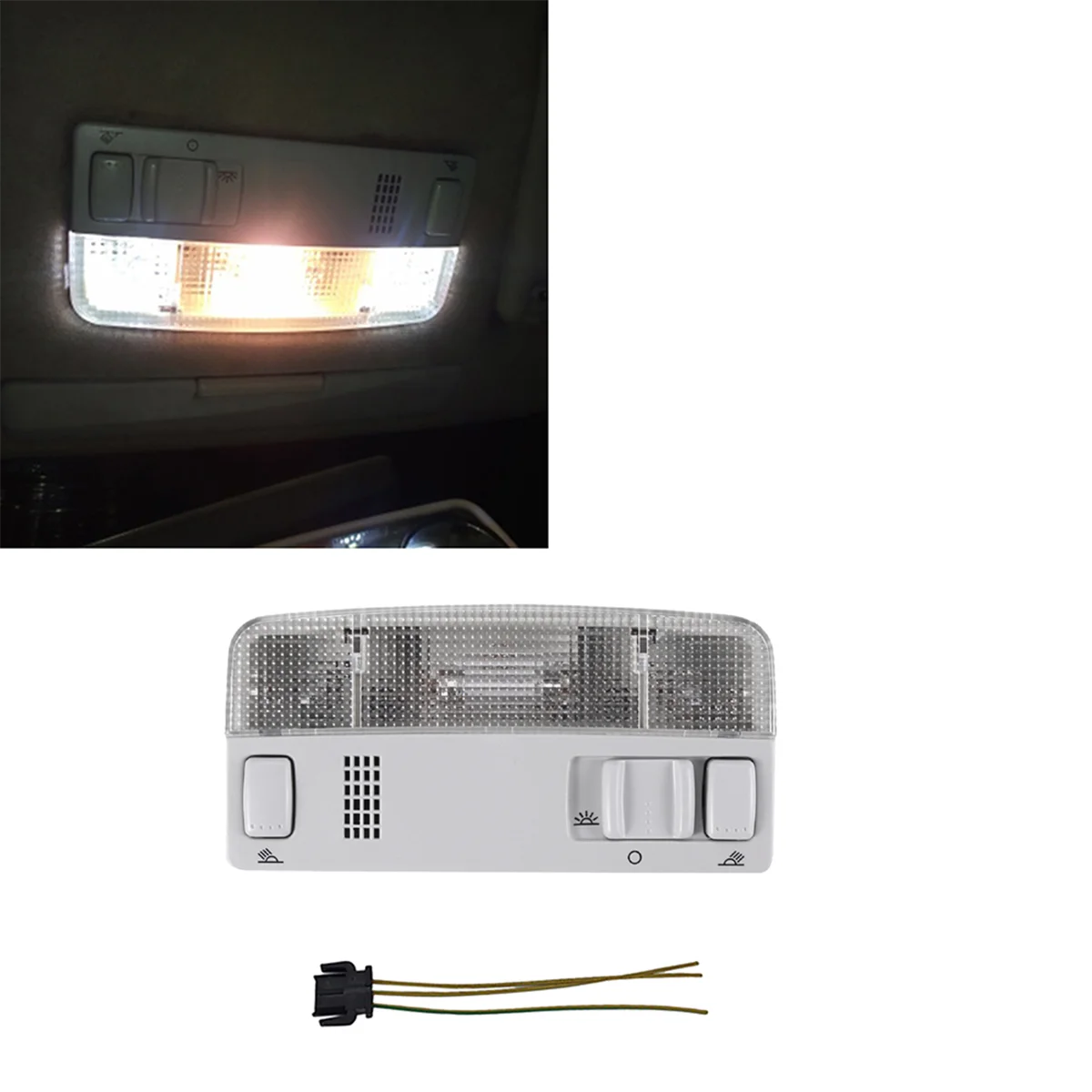 Lampe de lecture intérieure aérienne grise + fil, 1TD947105, VW Golf, MK4, Bora, Passat, Skoda, Seat, Car, avantLight, 3B0, 947, 105 C