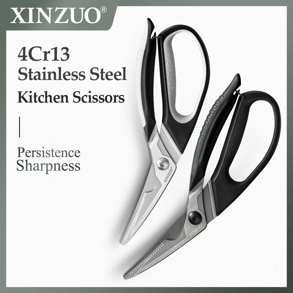 

XINZUO Kitchen Scissors 4Cr13 Stainless Steel With Non-slip Handle Handle Various Foods Suitable For Gifting & Personal Use