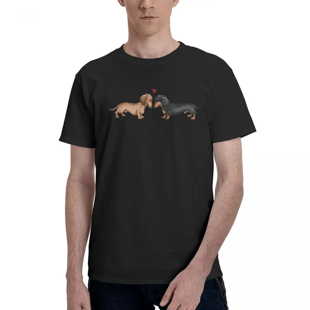 Dachshund Love Frame Campaign T-shirts Top quality Travel Championship Graphic Eur Size