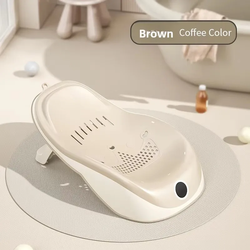 

Infant Bath Support with Digital Temperature Display, Soft TPE Material, Elevated Design Baby Bath Bed for Safe Bathing